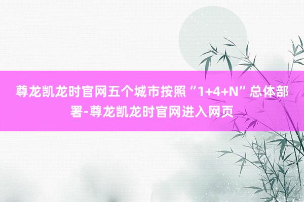 尊龙凯龙时官网五个城市按照“1+4+N”总体部署-尊龙凯龙时官网进入网页