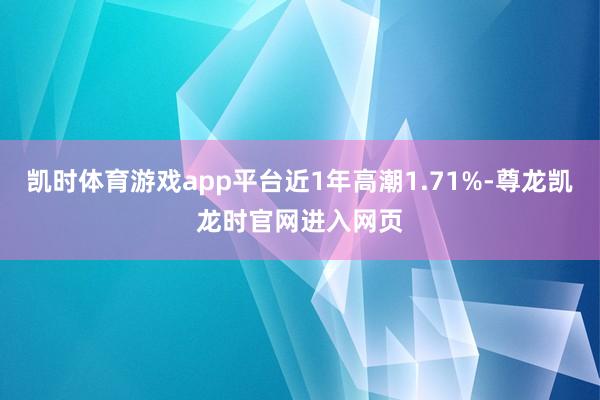 凯时体育游戏app平台近1年高潮1.71%-尊龙凯龙时官网进入网页