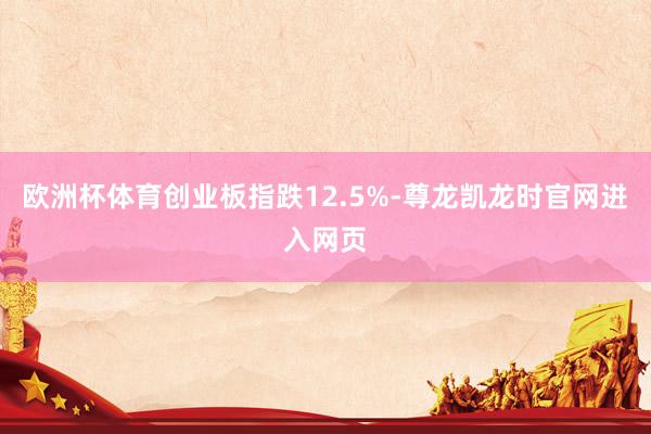 欧洲杯体育创业板指跌12.5%-尊龙凯龙时官网进入网页