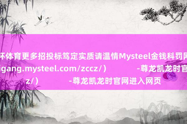 欧洲杯体育更多招投标笃定实质请温情Mysteel金钱科罚网页（https://feigang.mysteel.com/zccz/）            -尊龙凯龙时官网进入网页