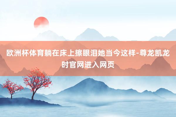 欧洲杯体育躺在床上擦眼泪她当今这样-尊龙凯龙时官网进入网页