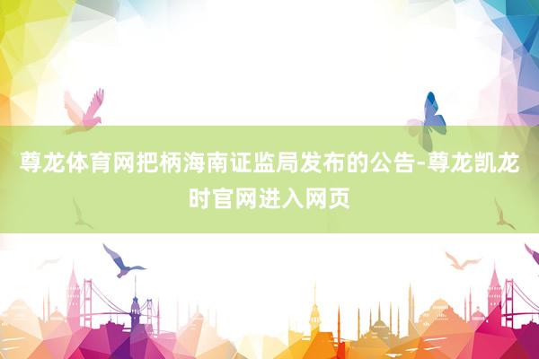 尊龙体育网把柄海南证监局发布的公告-尊龙凯龙时官网进入网页