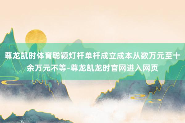 尊龙凯时体育聪颖灯杆单杆成立成本从数万元至十余万元不等-尊龙凯龙时官网进入网页