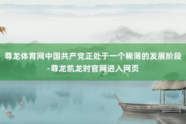 尊龙体育网中国共产党正处于一个稀薄的发展阶段-尊龙凯龙时官网进入网页